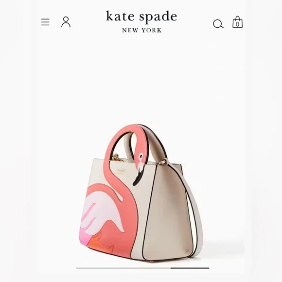 New Kate Spade By The Pool Flamingo Original Bag - Picture 2 of 11